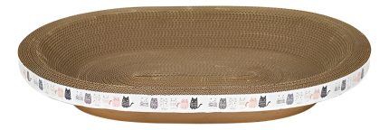 Plato Rascador Para Gatos Ovalado De Papel Corrugado Beige