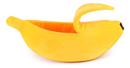 Cama Banana Para Mascotas Xl Amarillo Liso