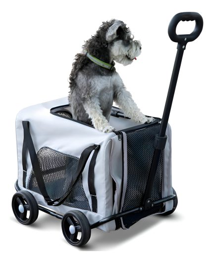 Bolso Carro De Transporte 2 En 1 Para Mascotas Gris