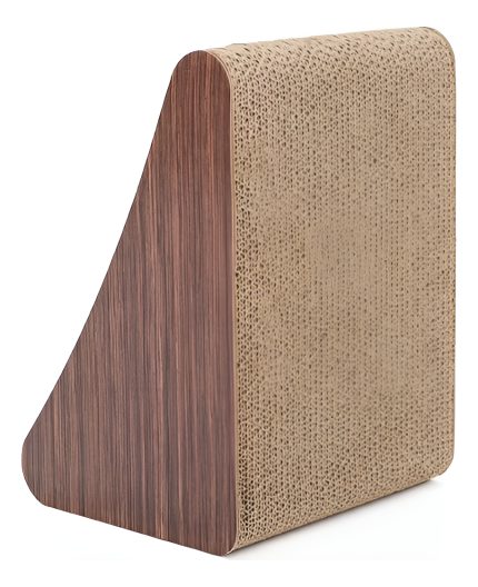 Rascador Para Gatos Triangular De Papel Corrugado Marrón Claro