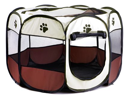 Corral Plegable Y Portátil Para Mascotas Talla S Marrón