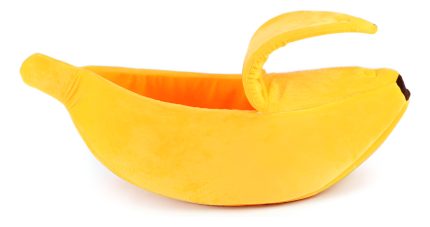 Cama Banana Para Mascotas L Amarillo Liso