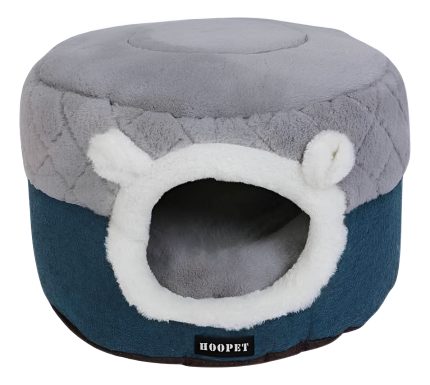 Cama Semi Cerrada Y Transformable Para Mascotas (talla M) Azul Liso