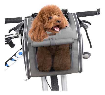 Bolso De Transporte Para Mascota En Bicicleta Perros Y Gatos Gris