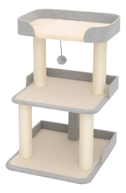 Torre Árbol De Juegos Para Gatos De 3 Plataformas Gris