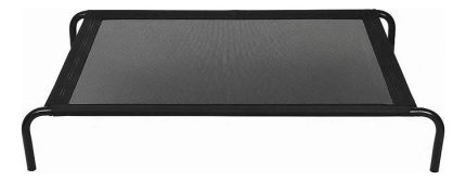 Cama Elevada Metal Y Malla Para Mascotas Talla L Negro Liso