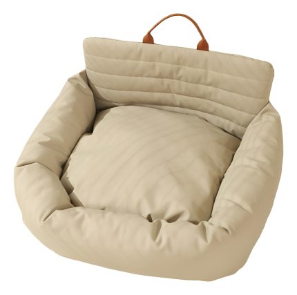 Asiento De Auto Portátil Para Perros Beige
