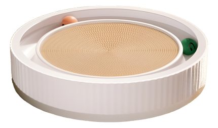 Plato Rascador Para Gatos Con Pista De Pelotas Blanco