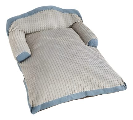 Cama Para Mascotas Con Respaldo Talla Xl Azul Claro Liso
